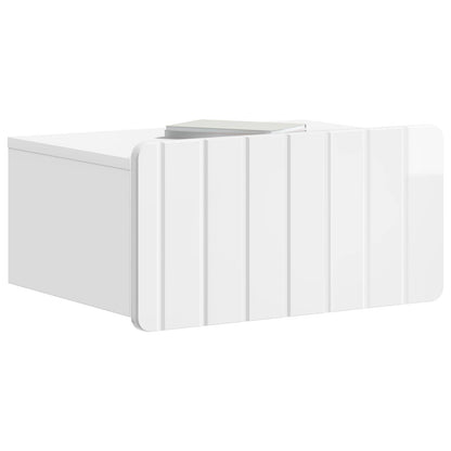 Väggmonterat Sängbord 2 pcs Vit högglans 49 x 34,5 x 24 cm