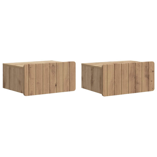 Väggmonterat Sängbord 2 pcs Artisan-ek 49 x 34,5 x 24 cm