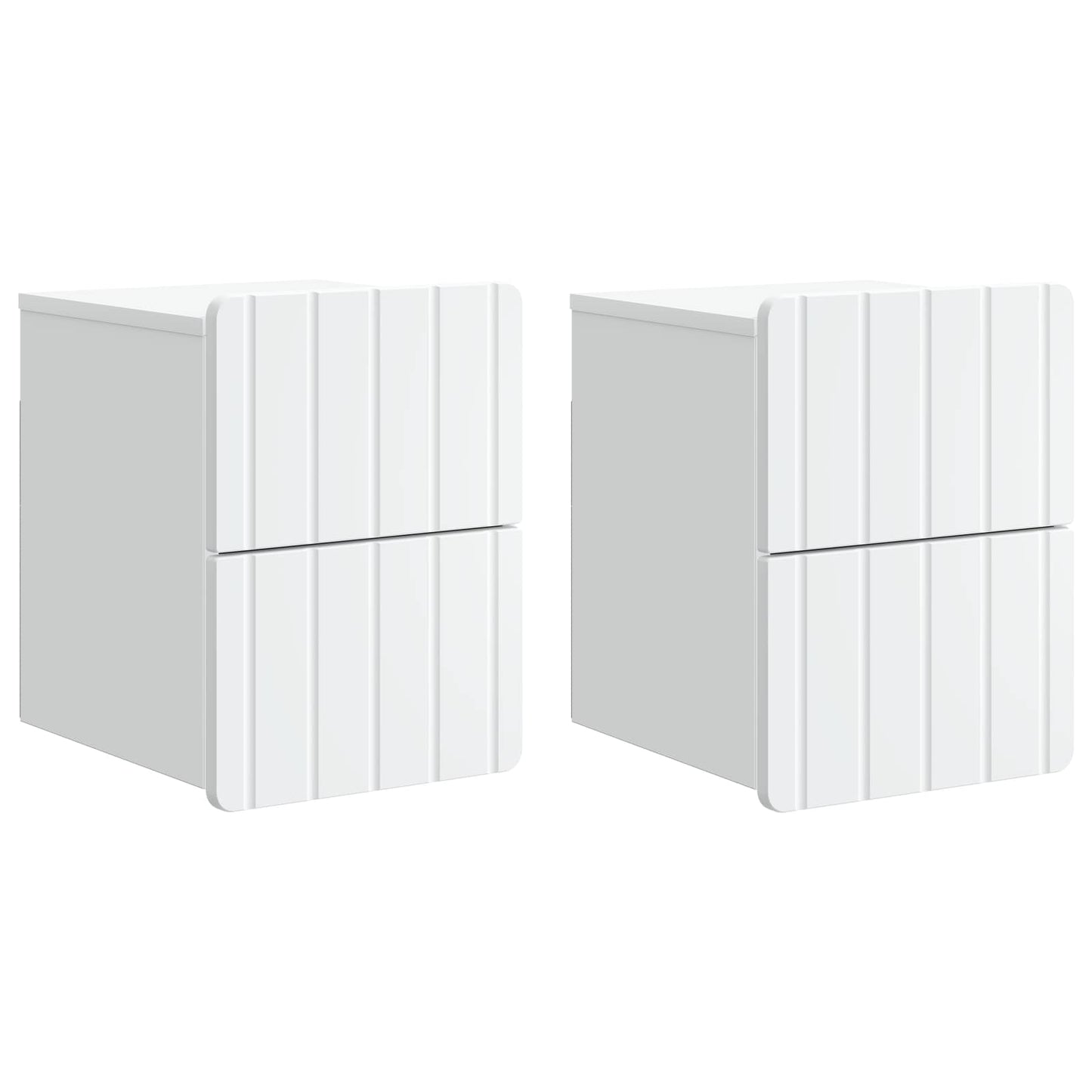 Väggmonterat Sängbord med låda 2 pcs Vit 33 x 34,5 x 43 cm