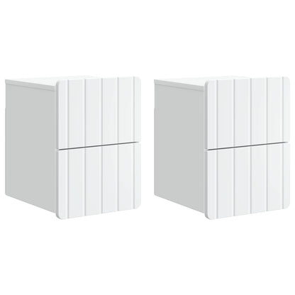 Väggmonterat Sängbord med låda 2 pcs Vit 33 x 34,5 x 43 cm