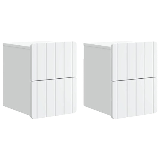 Väggmonterat Sängbord med låda 2 pcs Vit 33 x 34,5 x 43 cm