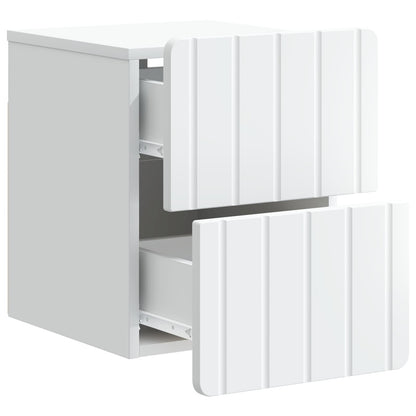 Väggmonterat Sängbord med låda 2 pcs Vit 33 x 34,5 x 43 cm