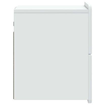 Väggmonterat Sängbord med låda 2 pcs Vit 33 x 34,5 x 43 cm
