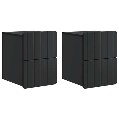 Väggmonterat Sängbord med låda 2 pcs Svart 33 x 34,5 x 43 cm