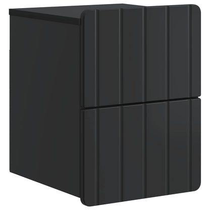 Väggmonterat Sängbord med låda 2 pcs Svart 33 x 34,5 x 43 cm