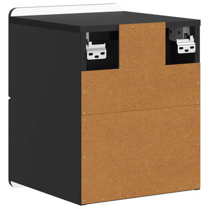 Väggmonterat Sängbord med låda 2 pcs Svart 33 x 34,5 x 43 cm