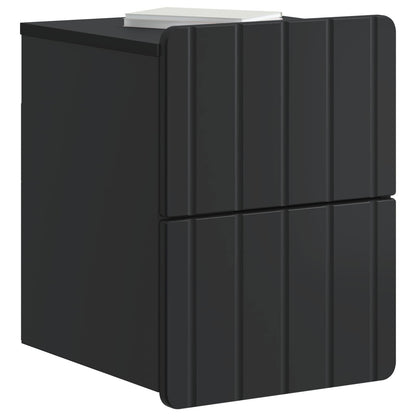 Väggmonterat Sängbord med låda 2 pcs Svart 33 x 34,5 x 43 cm