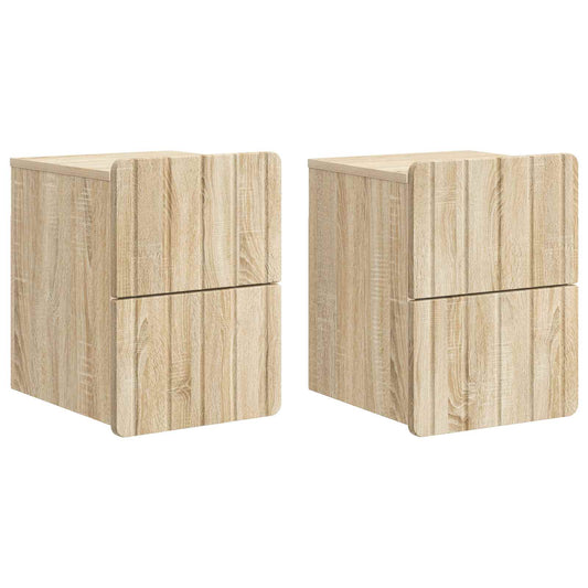 Väggmonterat Sängbord 2 pcs Sonoma-ek 33 x 34,5 x 43 cm