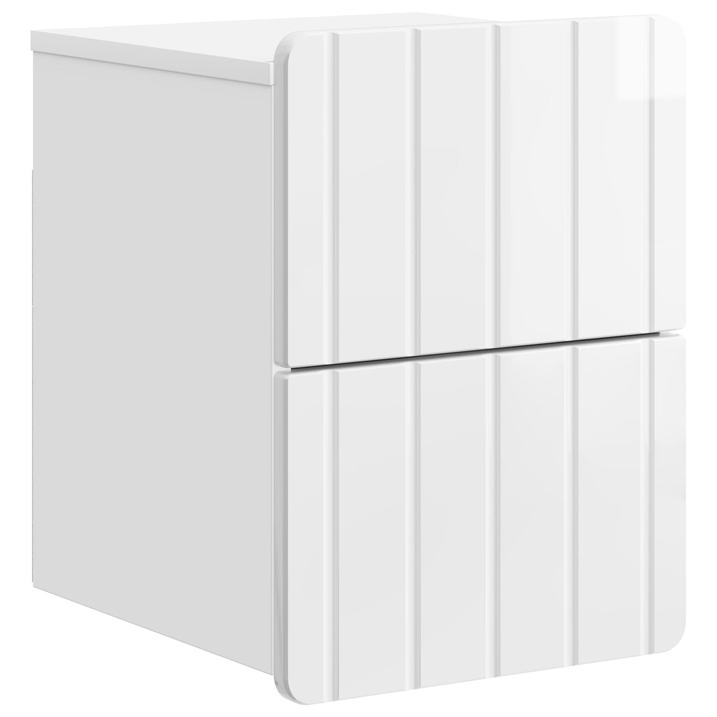 Väggmonterat Sängbord 2 pcs Vit högglans 33 x 34,5 x 43 cm