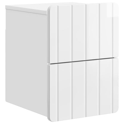 Väggmonterat Sängbord 2 pcs Vit högglans 33 x 34,5 x 43 cm