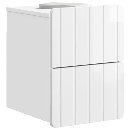 Väggmonterat Sängbord 2 pcs Vit högglans 33 x 34,5 x 43 cm