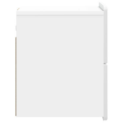 Väggmonterat Sängbord 2 pcs Vit högglans 33 x 34,5 x 43 cm