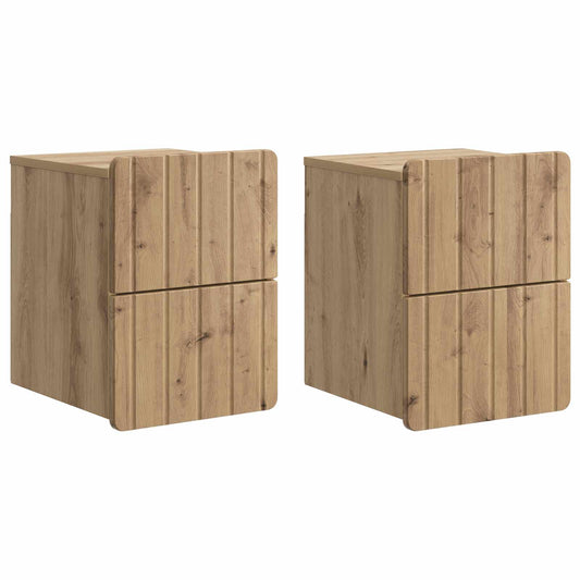 Väggmonterat Sängbord 2 pcs Artisan-ek 33 x 34,5 x 43 cm
