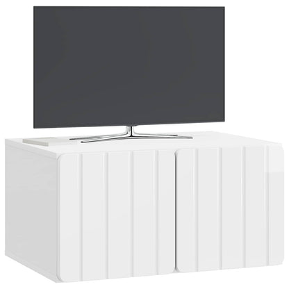 Väggmonterad TV-bänk Vit högglans 59,5 x 41 x 30 cm