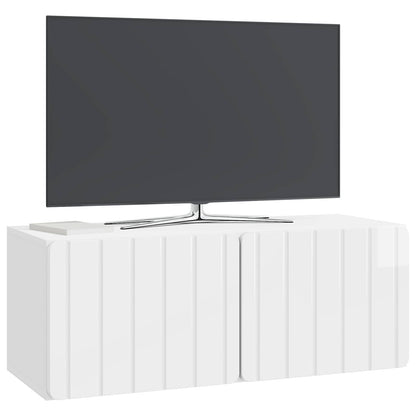 Väggmonterad TV-bänk Vit högglans 78,5 x 31 x 30 cm