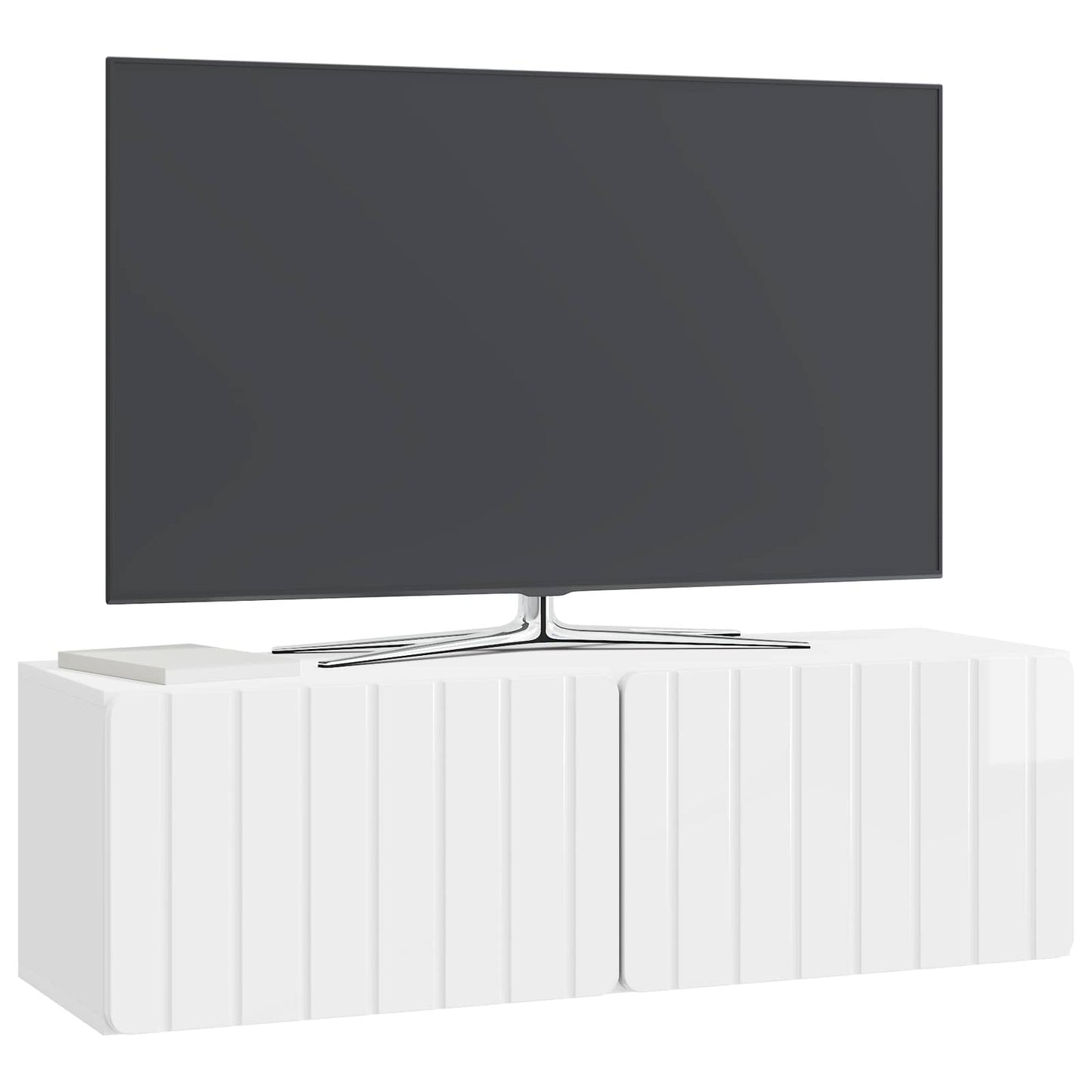 Väggmonterad TV-bänk Väggmonterad Vit högglans 98 x 31 x 30 cm