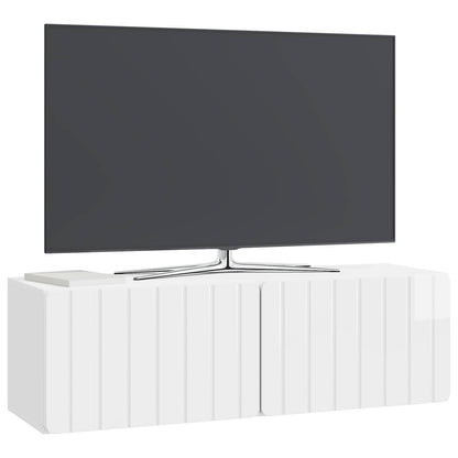 Väggmonterad TV-bänk Väggmonterad Vit högglans 98 x 31 x 30 cm