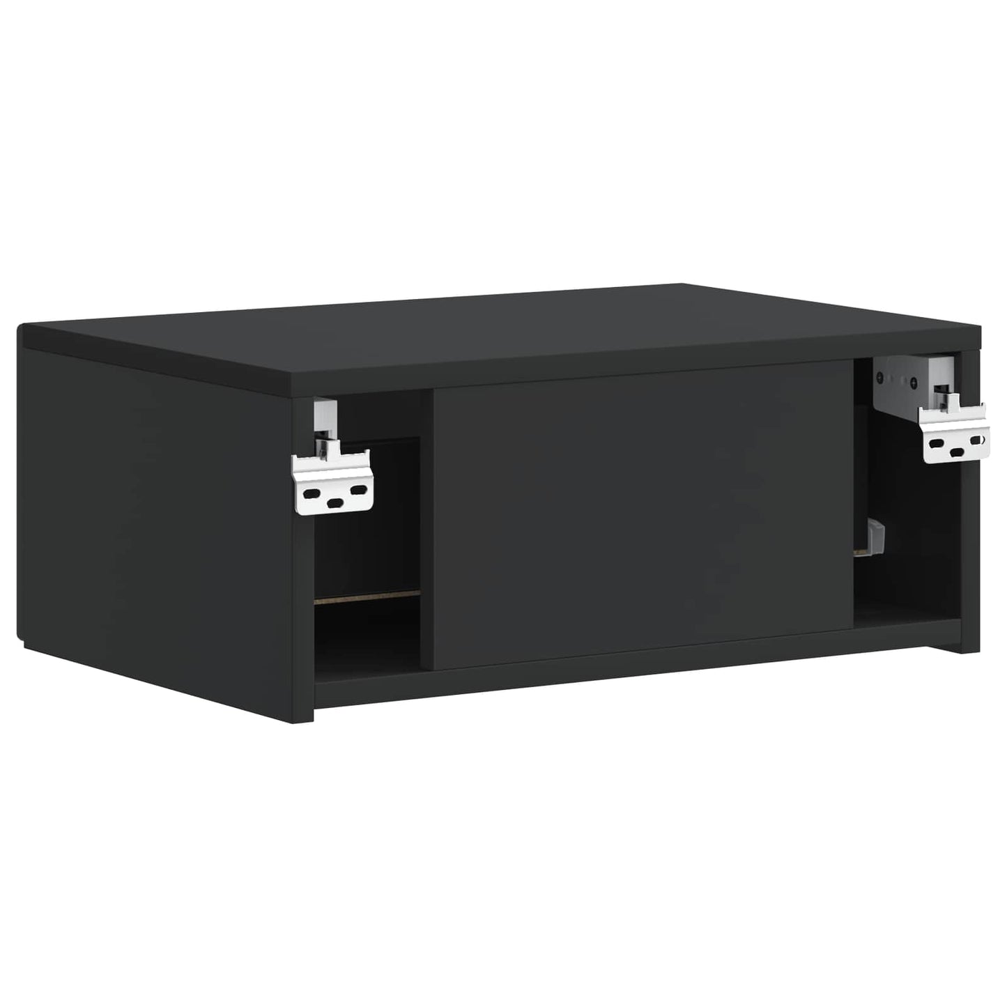 Väggmonterat Sängbord med låda 2 pcs Svart 49 x 34,5 x 20 cm