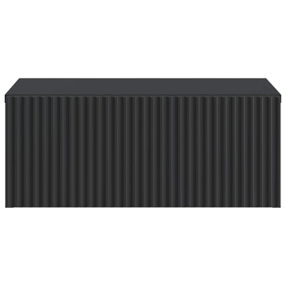 Väggmonterat Sängbord med låda 2 pcs Svart 49 x 34,5 x 20 cm