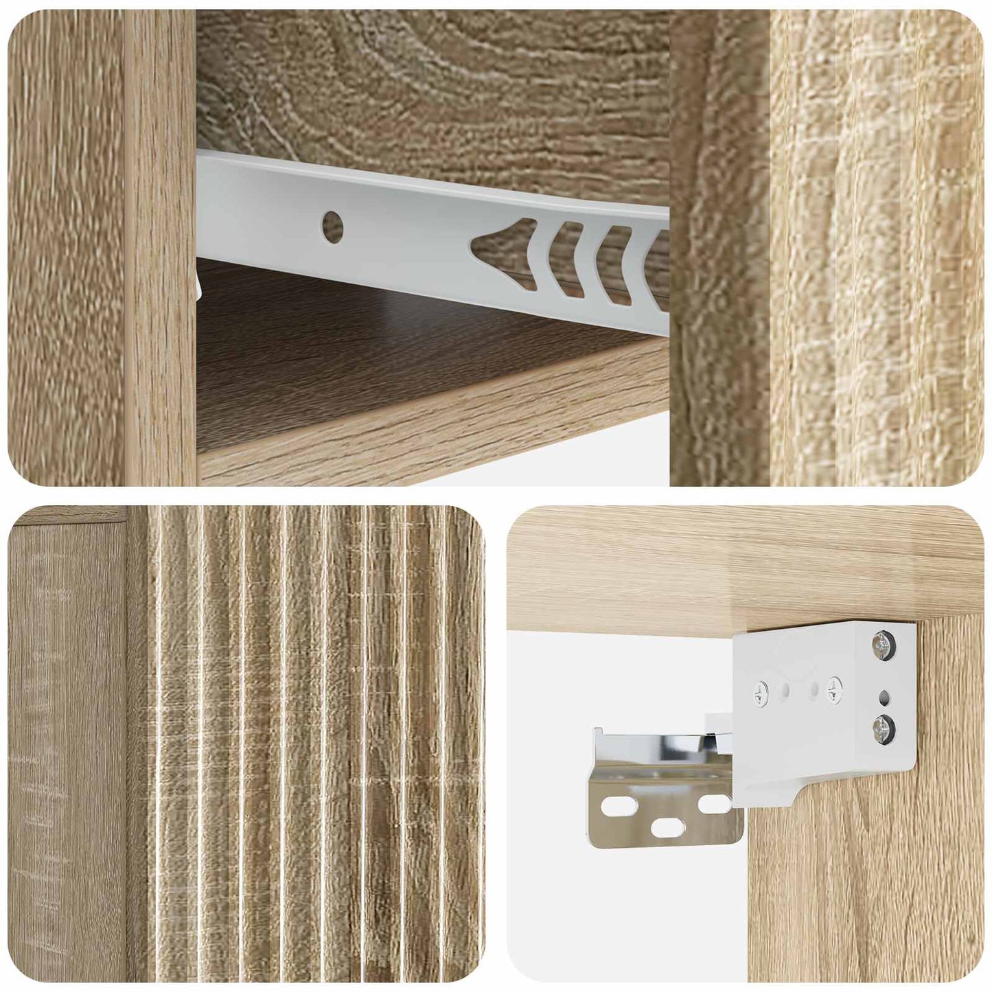 Väggmonterat Sängbord 2 pcs Sonoma-ek 49 x 34,5 x 20 cm