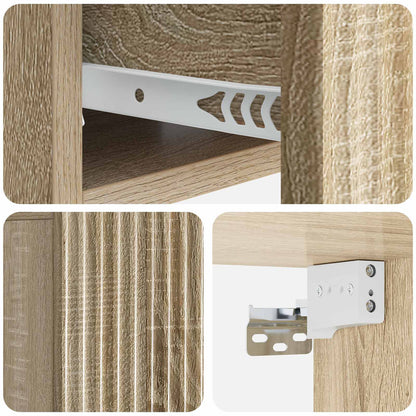 Väggmonterat Sängbord 2 pcs Sonoma-ek 49 x 34,5 x 20 cm