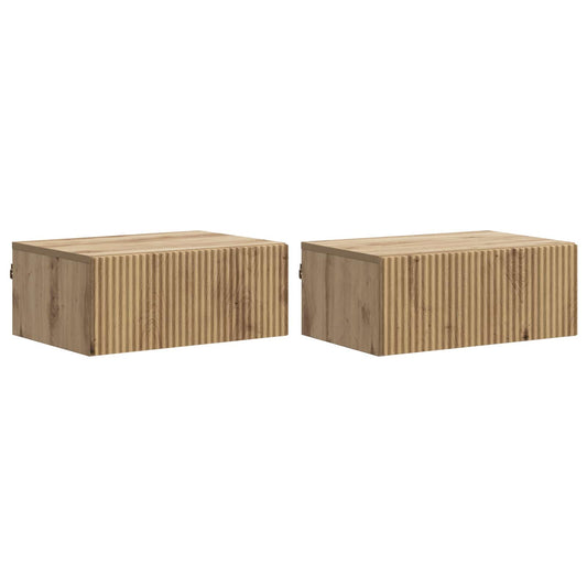 Väggmonterat Sängbord 2 pcs Artisan-ek 49 x 34,5 x 20 cm
