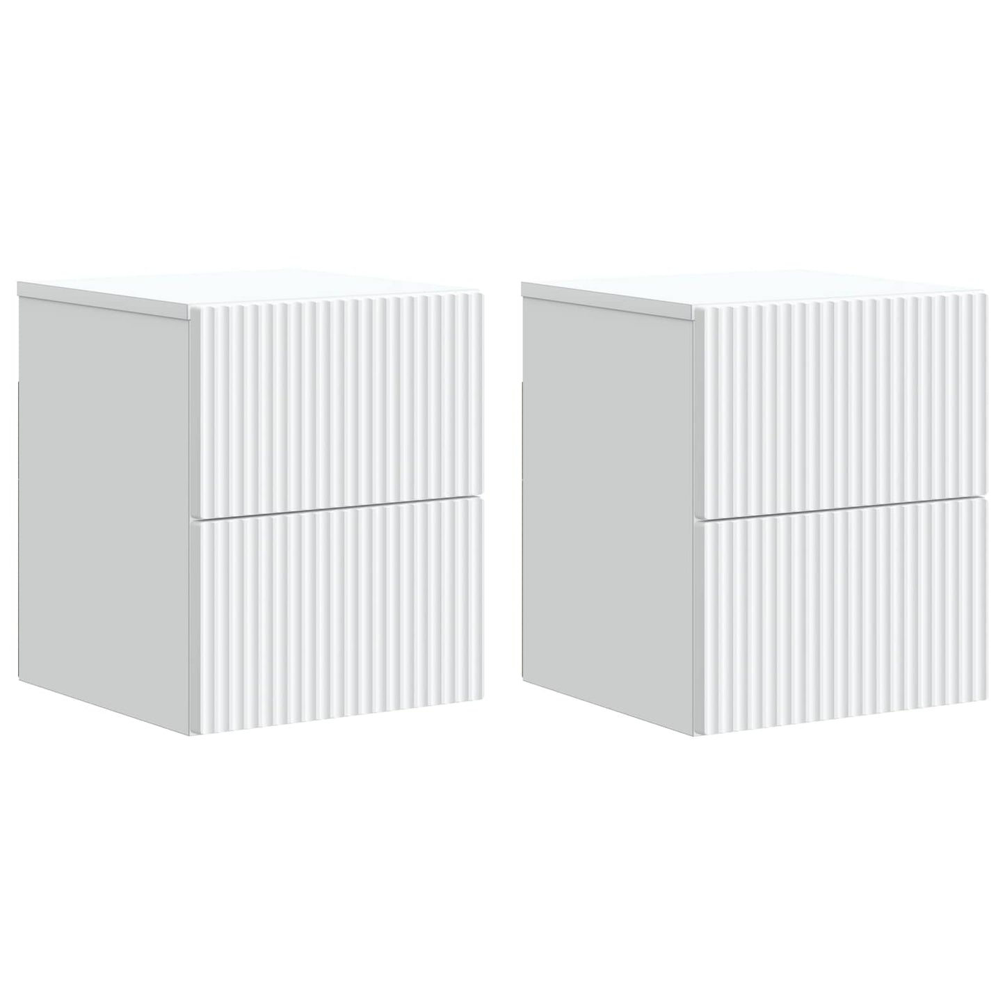 Väggmonterat Sängbord med låda 2 pcs Vit 33 x 34,5 x 40 cm