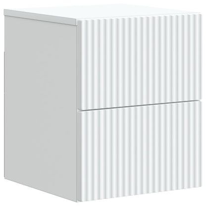Väggmonterat Sängbord med låda 2 pcs Vit 33 x 34,5 x 40 cm