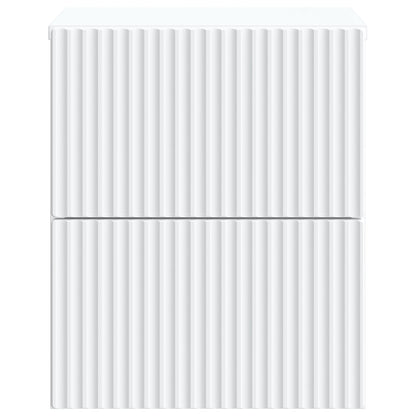 Väggmonterat Sängbord med låda 2 pcs Vit 33 x 34,5 x 40 cm