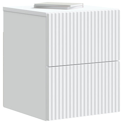 Väggmonterat Sängbord med låda 2 pcs Vit 33 x 34,5 x 40 cm