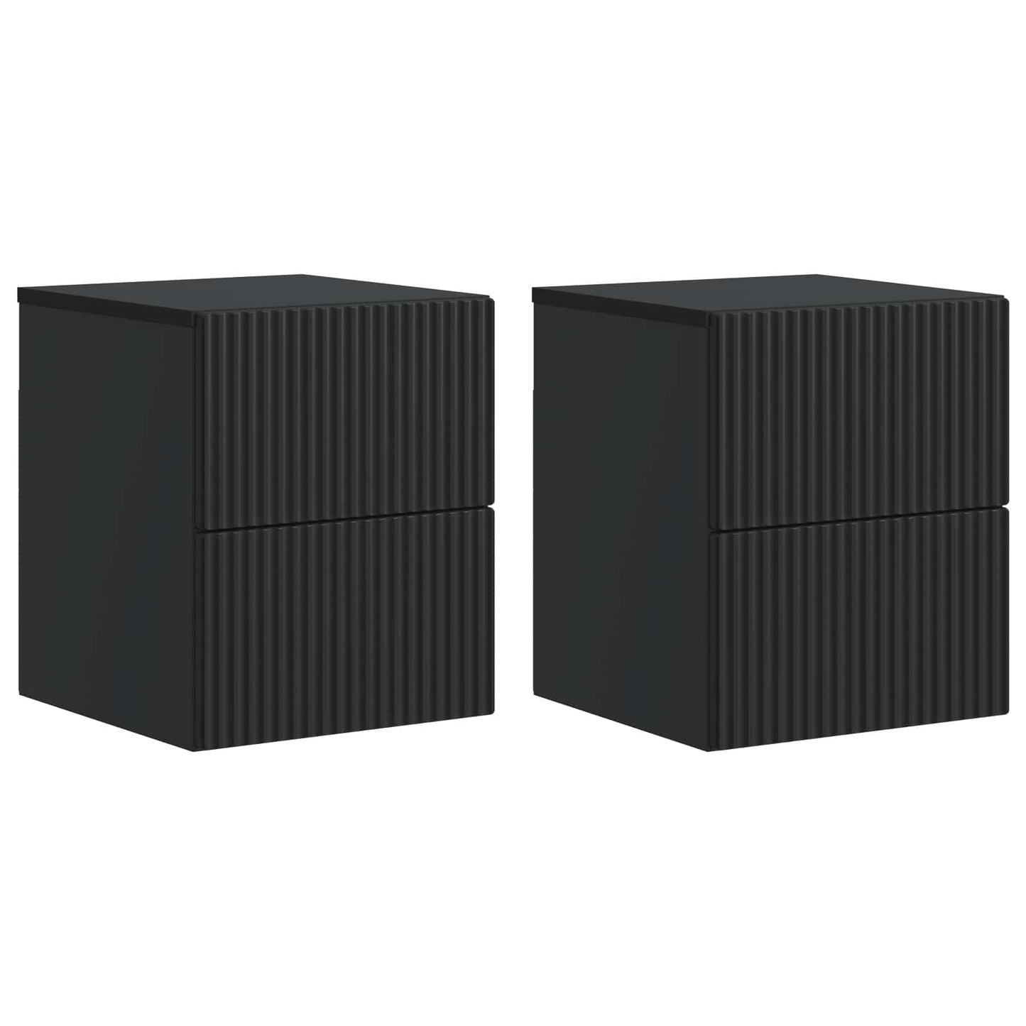 Väggmonterat Sängbord med låda 2 pcs Svart 33 x 34,5 x 40 cm