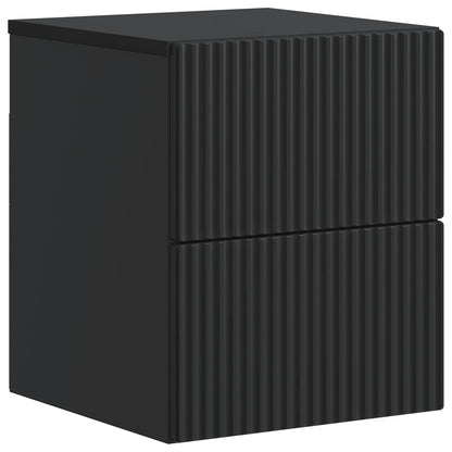 Väggmonterat Sängbord med låda 2 pcs Svart 33 x 34,5 x 40 cm