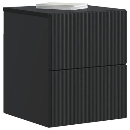 Väggmonterat Sängbord med låda 2 pcs Svart 33 x 34,5 x 40 cm