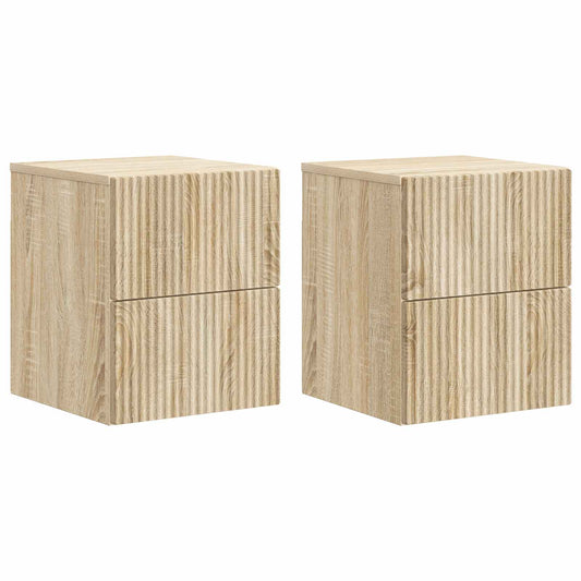 Väggmonterat Sängbord 2 pcs Sonoma-ek 33 x 34,5 x 40 cm