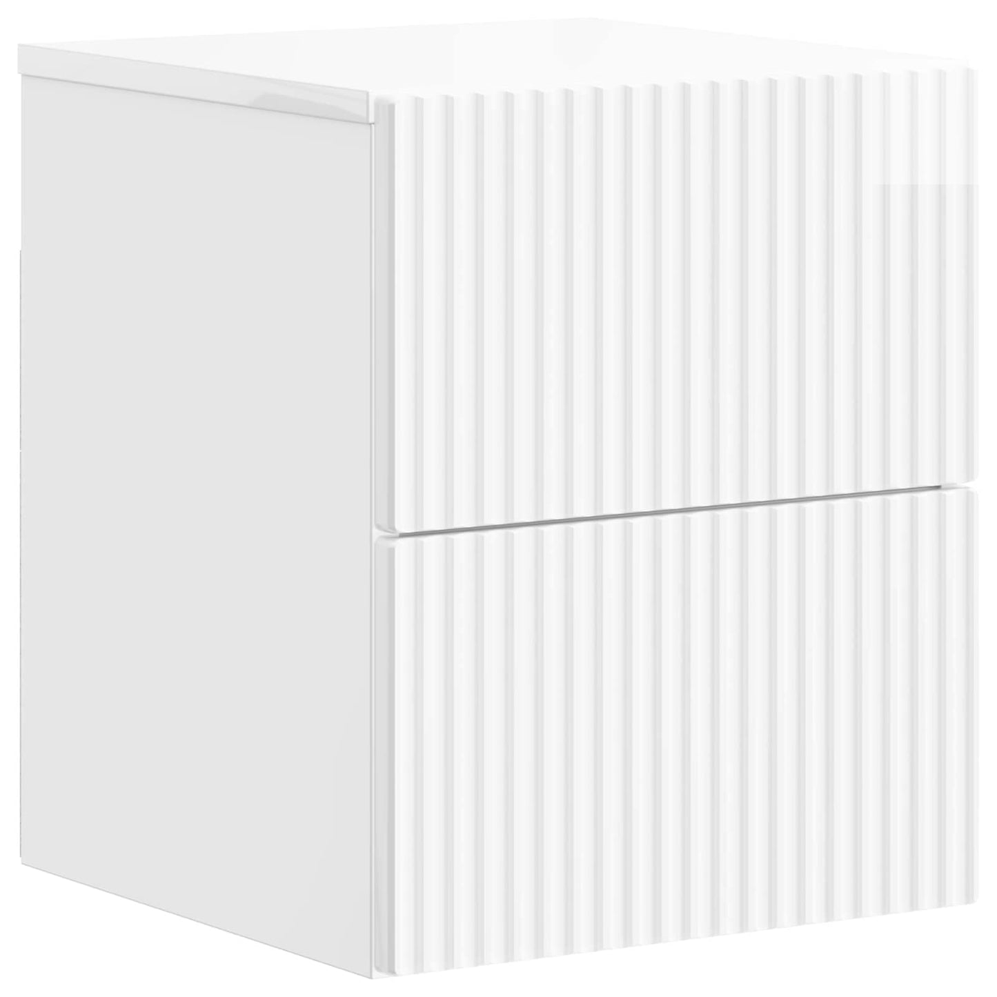 Väggmonterat Sängbord 2 pcs Vit högglans 33 x 34,5 x 40 cm
