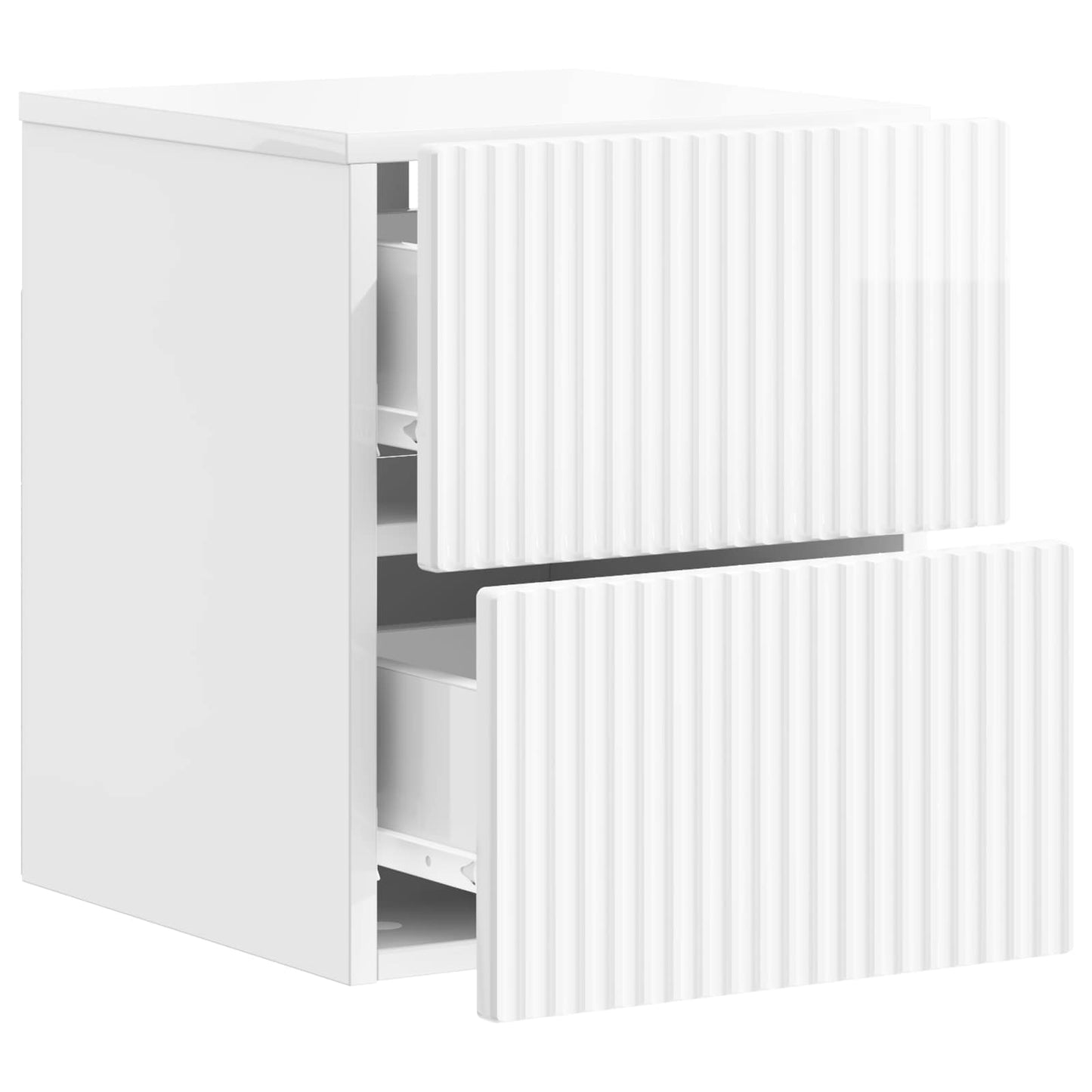 Väggmonterat Sängbord 2 pcs Vit högglans 33 x 34,5 x 40 cm