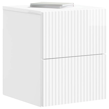 Väggmonterat Sängbord 2 pcs Vit högglans 33 x 34,5 x 40 cm