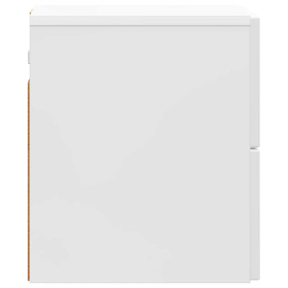 Väggmonterat Sängbord 2 pcs Vit högglans 33 x 34,5 x 40 cm