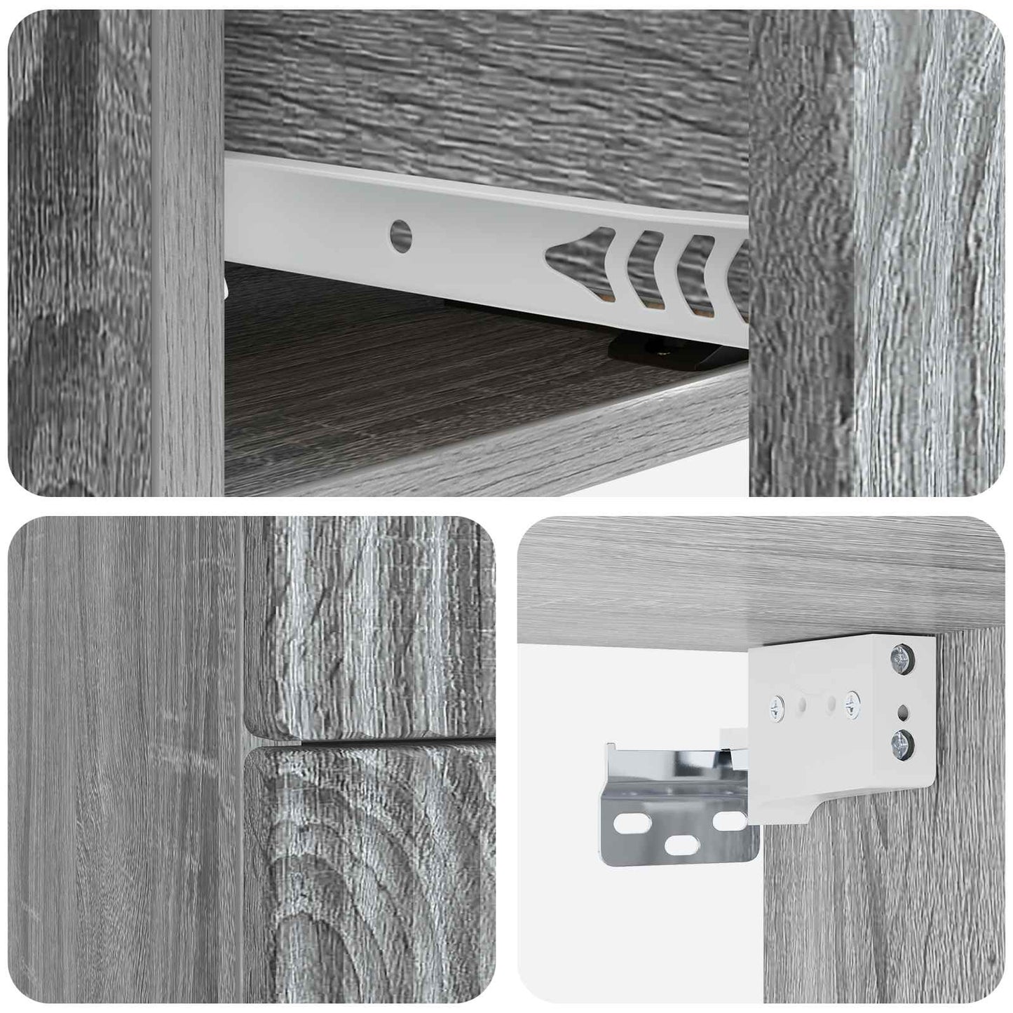 Väggmonterat Sängbord 2 pcs Grå sonoma-ek 33 x 34,5 x 40 cm