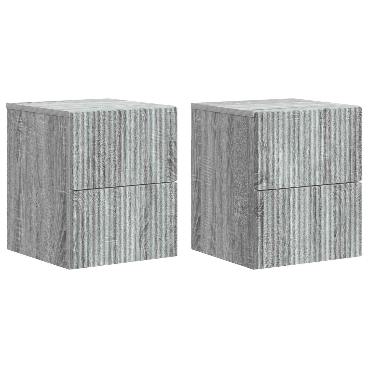 Väggmonterat Sängbord 2 pcs Grå sonoma-ek 33 x 34,5 x 40 cm
