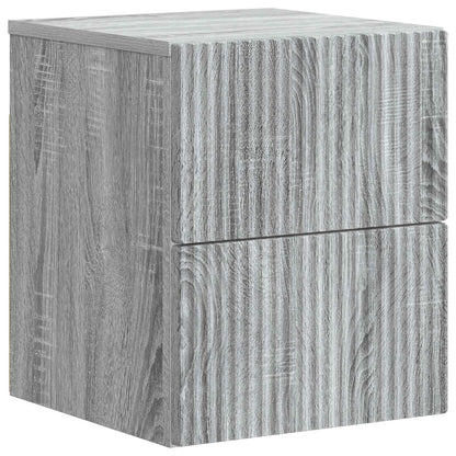 Väggmonterat Sängbord 2 pcs Grå sonoma-ek 33 x 34,5 x 40 cm