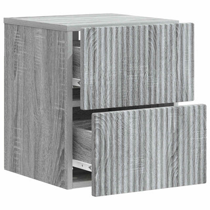 Väggmonterat Sängbord 2 pcs Grå sonoma-ek 33 x 34,5 x 40 cm