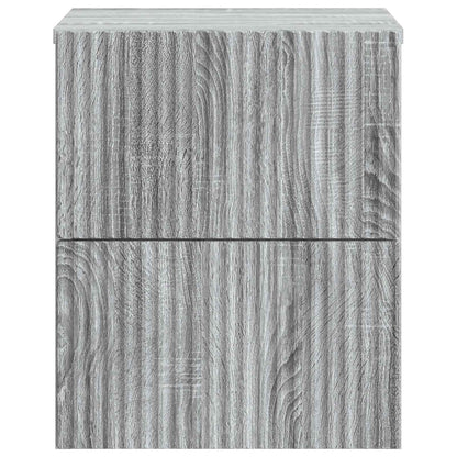 Väggmonterat Sängbord 2 pcs Grå sonoma-ek 33 x 34,5 x 40 cm