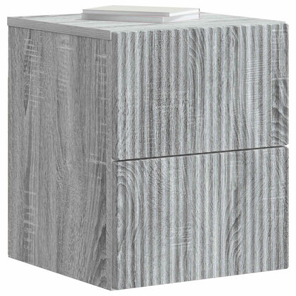 Väggmonterat Sängbord 2 pcs Grå sonoma-ek 33 x 34,5 x 40 cm