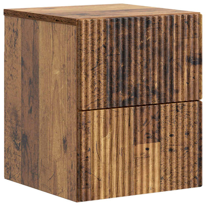 Väggmonterat Sängbord 2 pcs Gammalt trä 33 x 34,5 x 40 cm