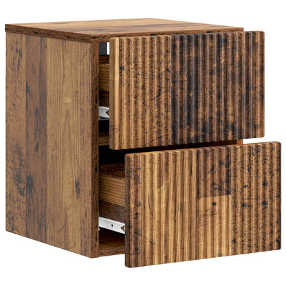 Väggmonterat Sängbord 2 pcs Gammalt trä 33 x 34,5 x 40 cm