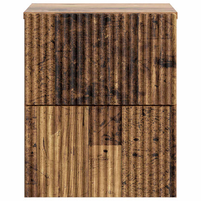 Väggmonterat Sängbord 2 pcs Gammalt trä 33 x 34,5 x 40 cm