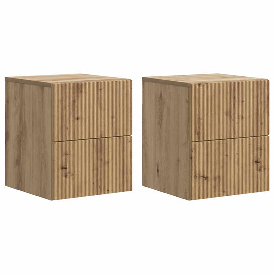Väggmonterat Sängbord 2 pcs Artisan-ek 33 x 34,5 x 40 cm