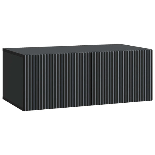 Väggmonterad TV-bänk Svart 78,5 x 41 x 30 cm Konstruerat trä