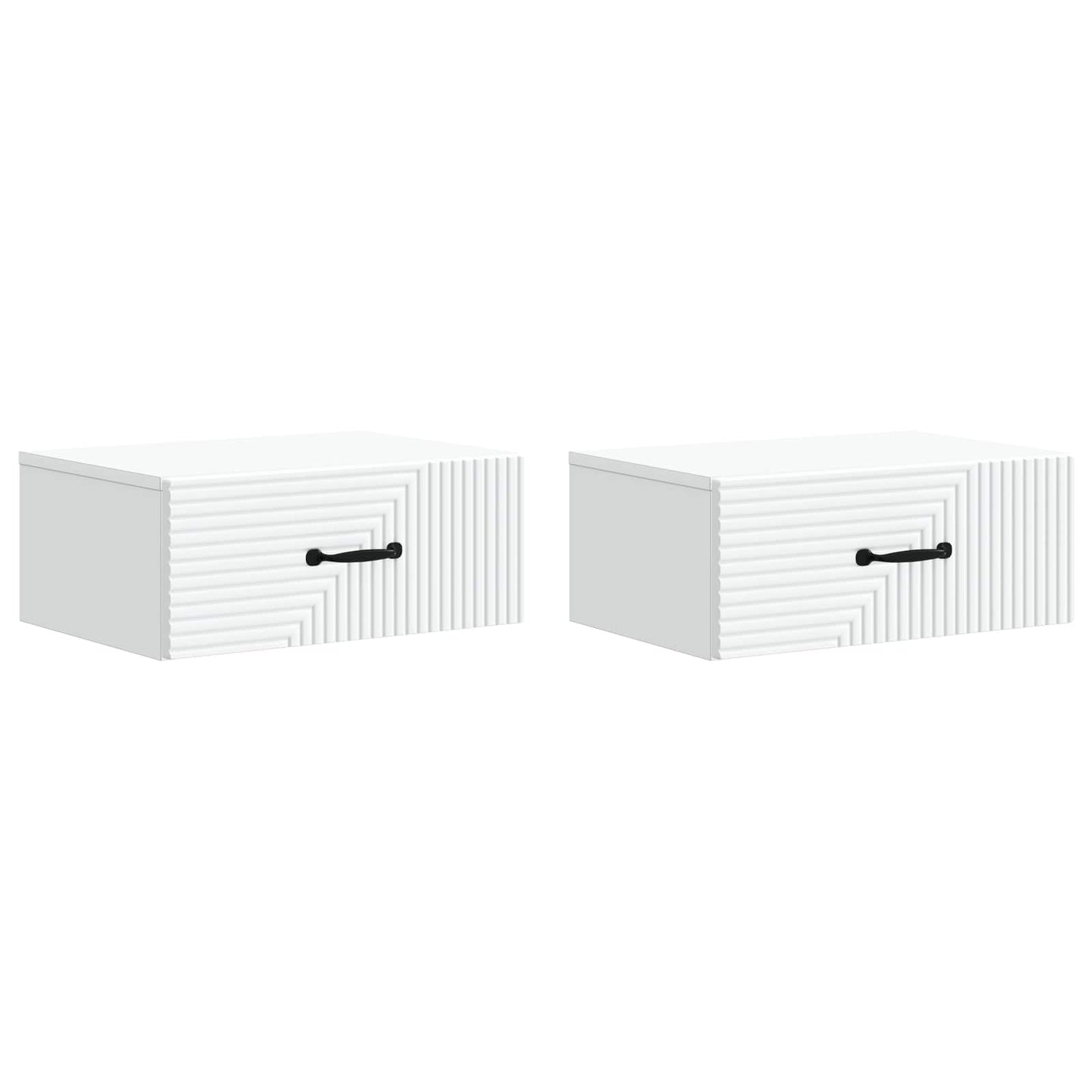 Väggmonterat Sängbord med låda 2 pcs Vit 49 x 34,5 x 20 cm